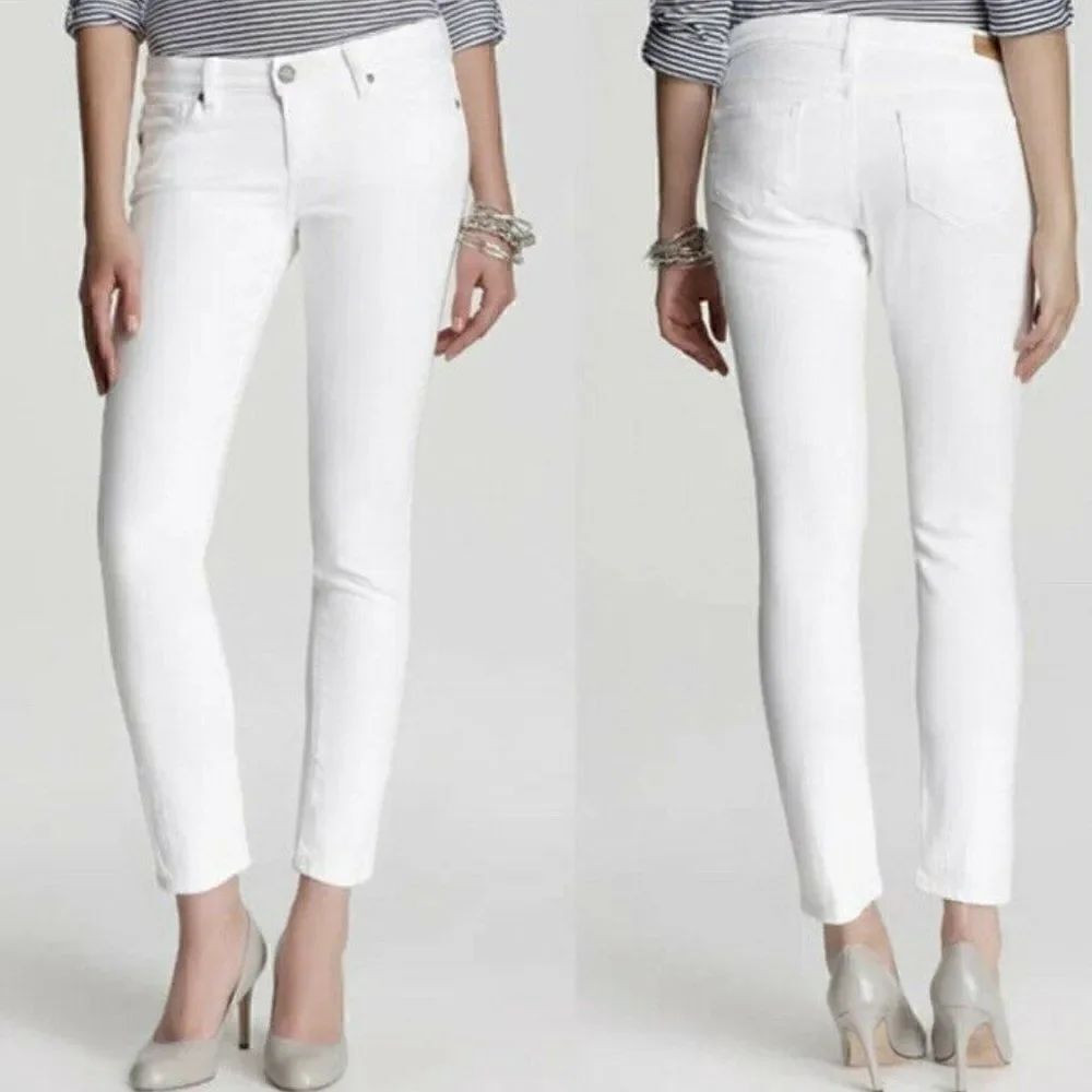 Paige Skyline Ankle Peg Skinny Jeans Optic White